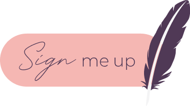 A sign me up icon in clobberswap colours, peach pink.