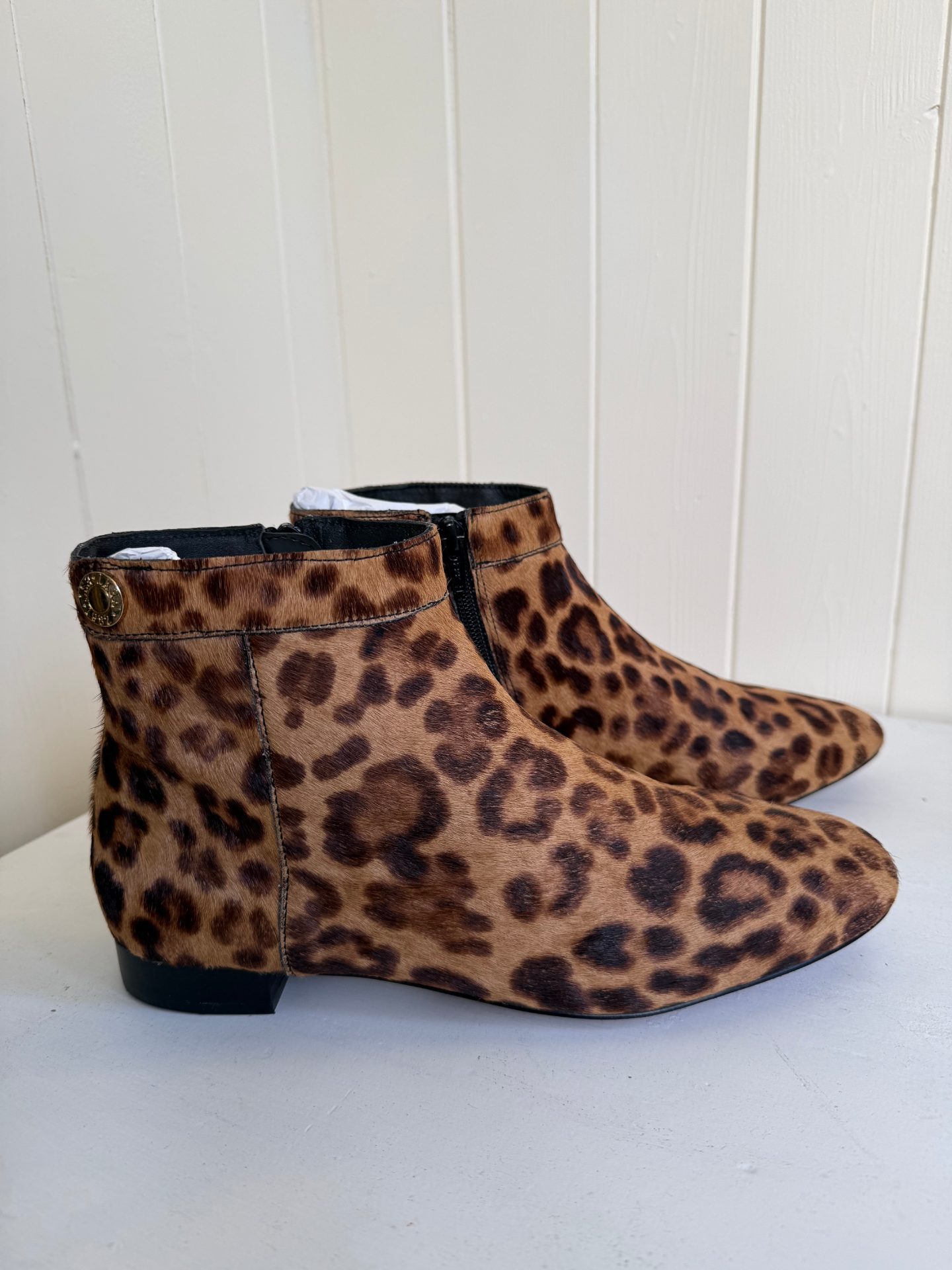 Next Signature Leather Leopard Ankle Boots, BNWT. UK Size 6.5, (EUR 40)