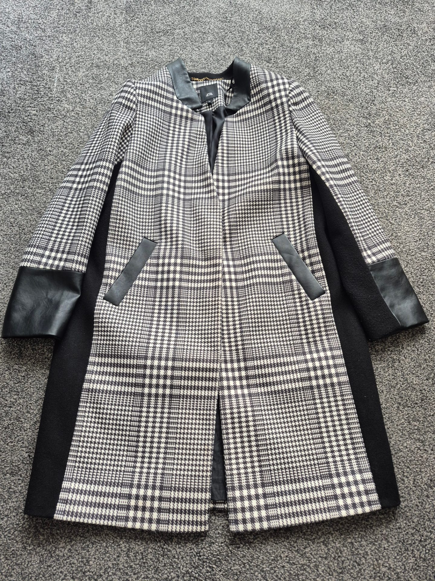 Black & White Glen plaid coat