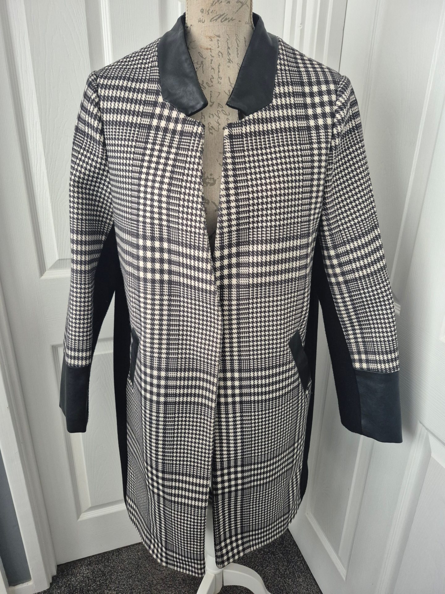 Black & White Glen plaid coat