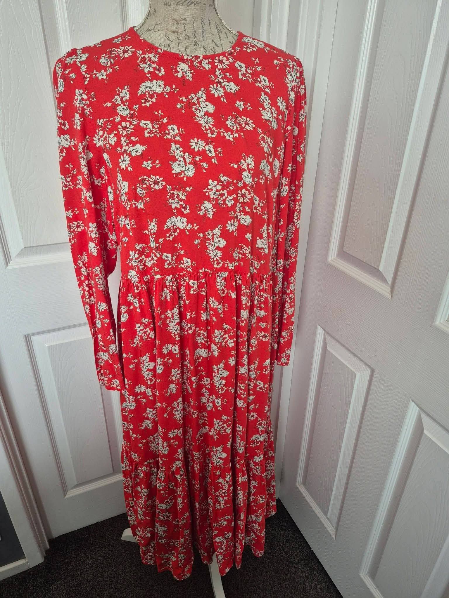 Red & White Finery midi dress