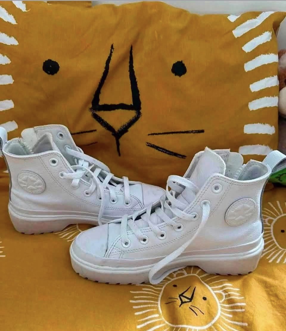 Converse white trainer boots