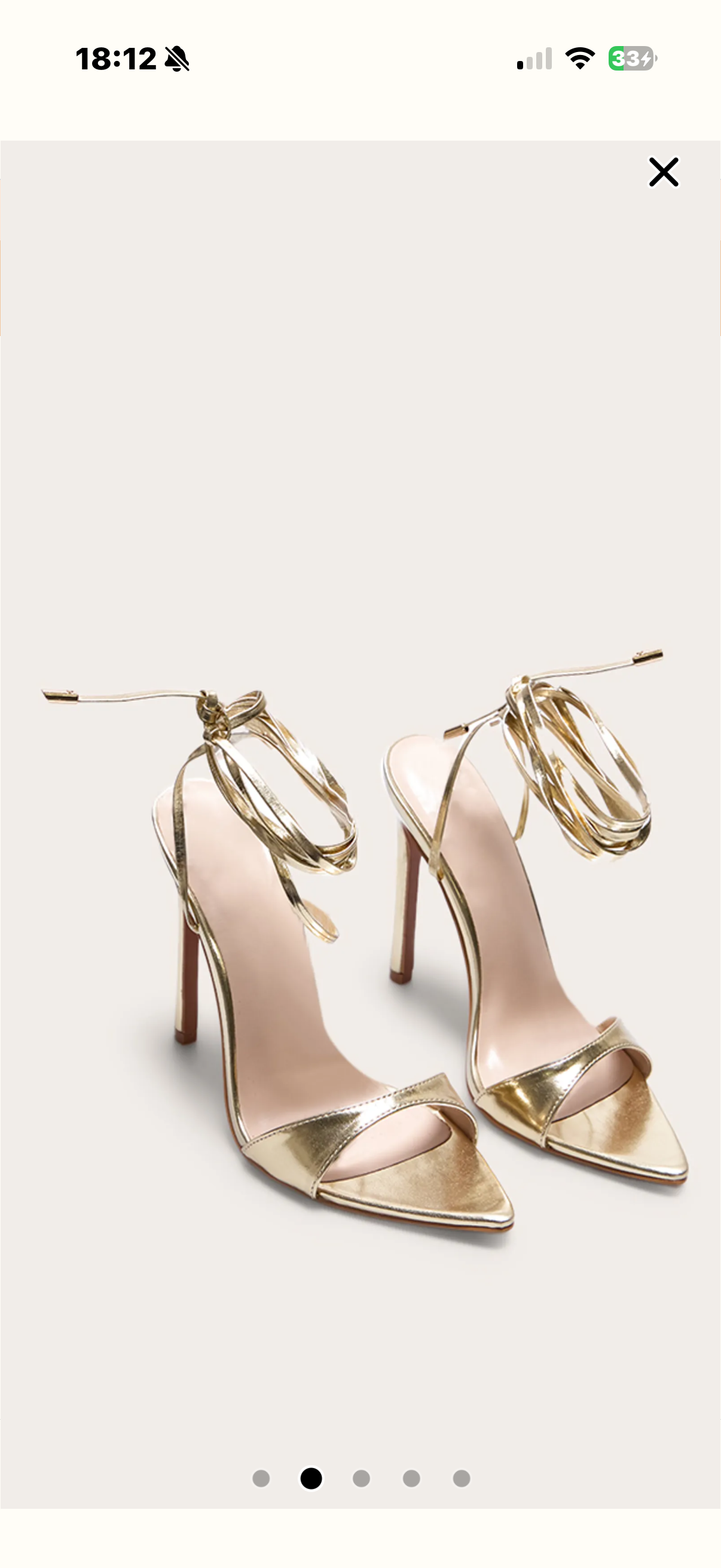 Gold high heels size 5