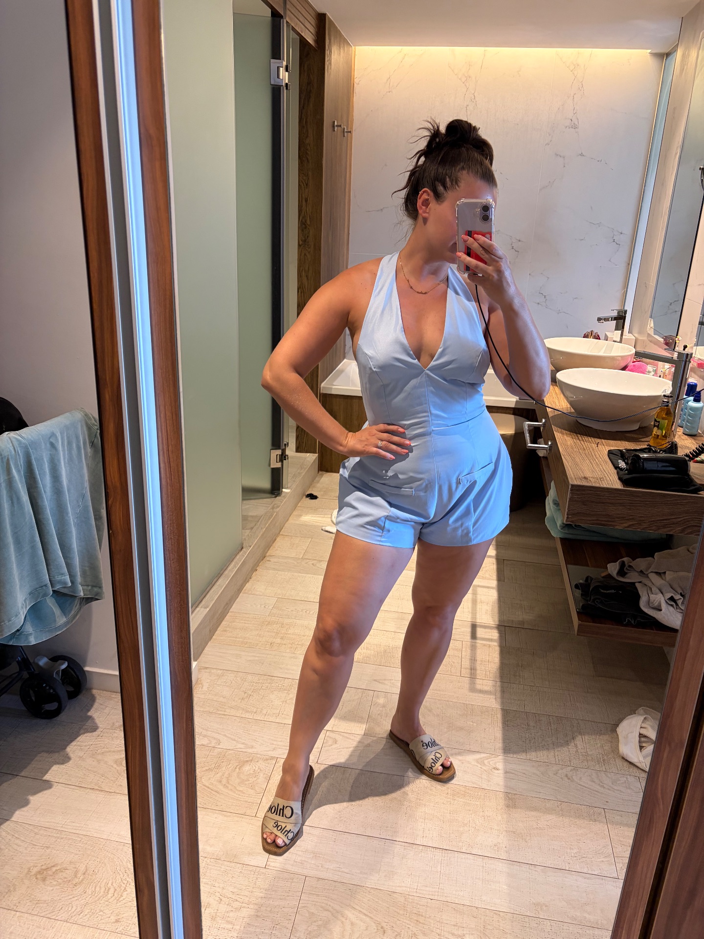 Blue playsuit size 10