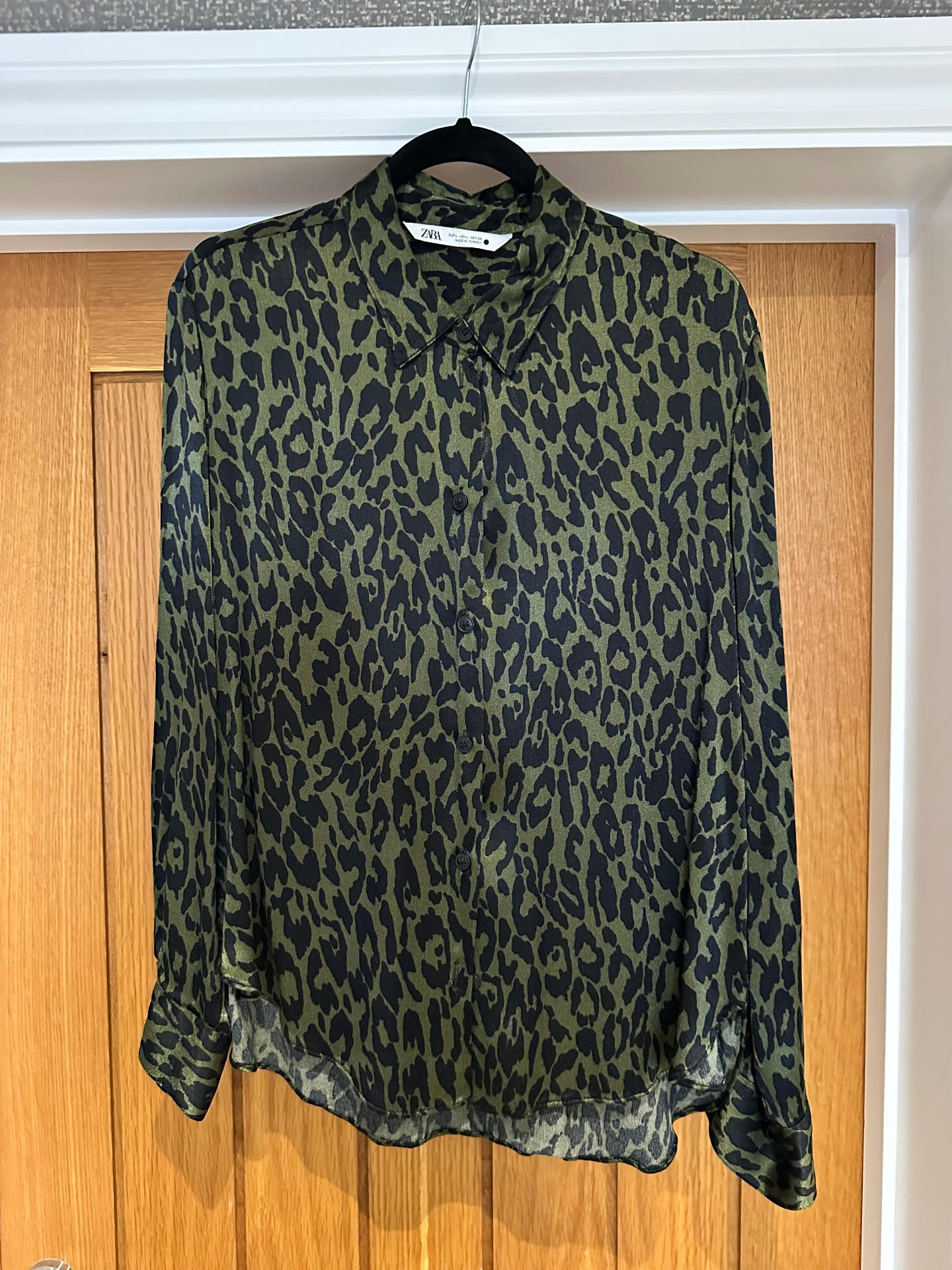 Animal print satin shirt