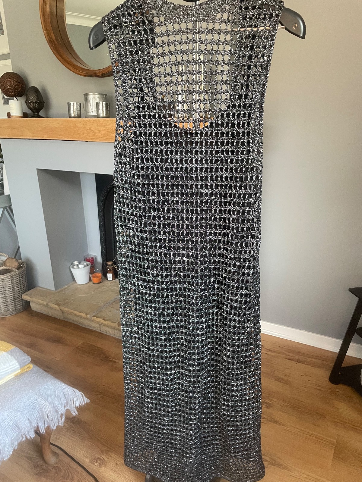Zara silver lurex beach cover up