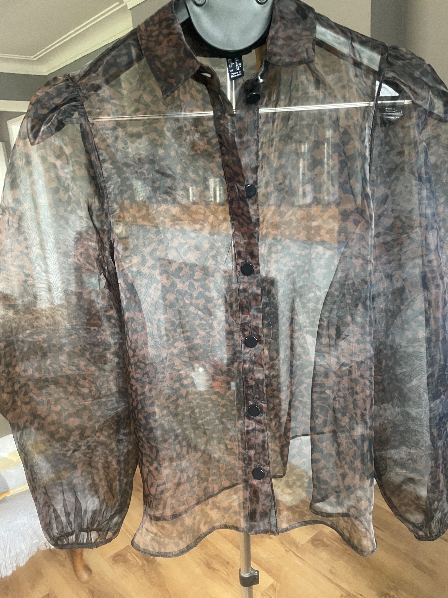New look chiffon animal print blouse size 12