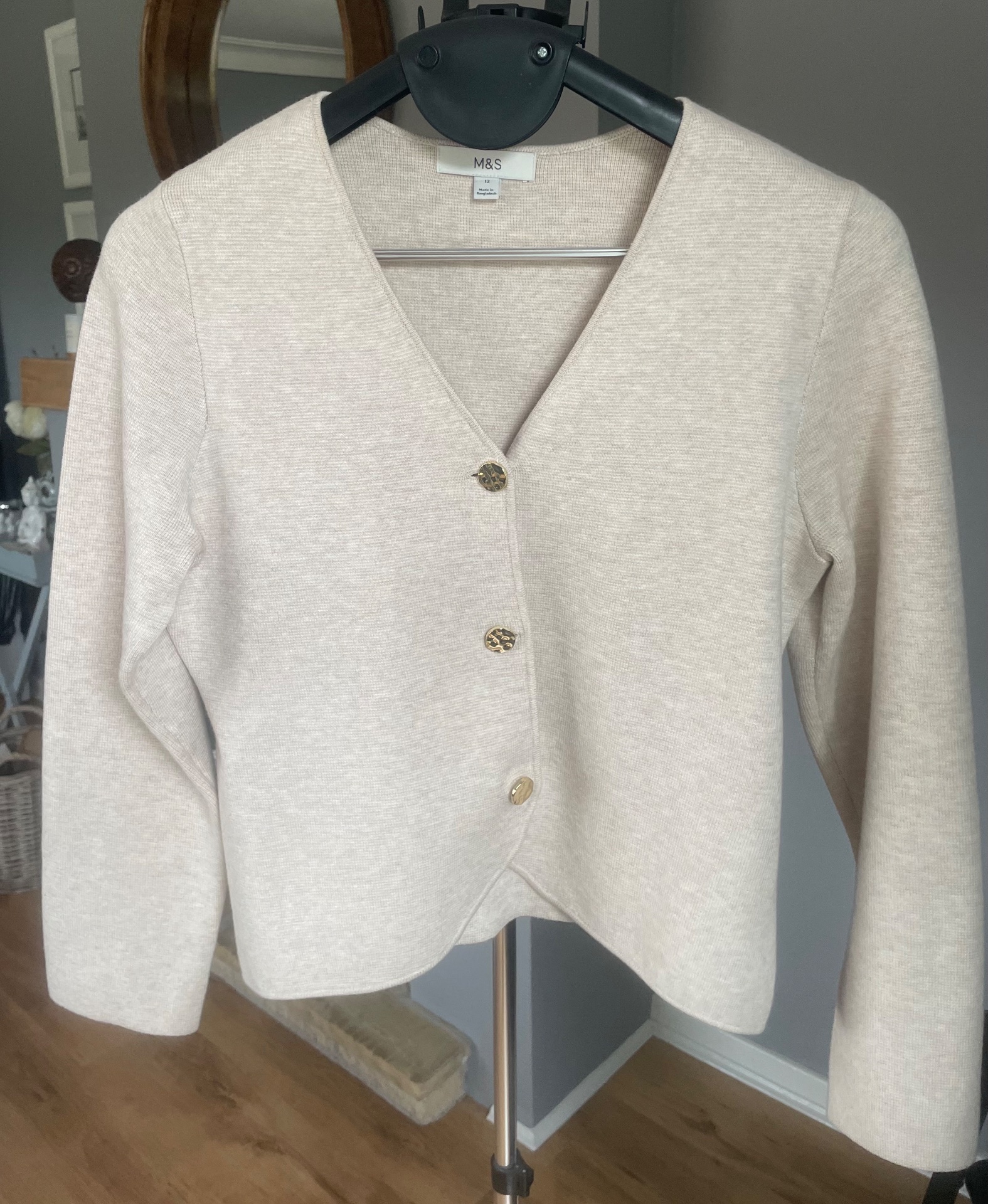 M&S oatmeal cardigan. Size 12
