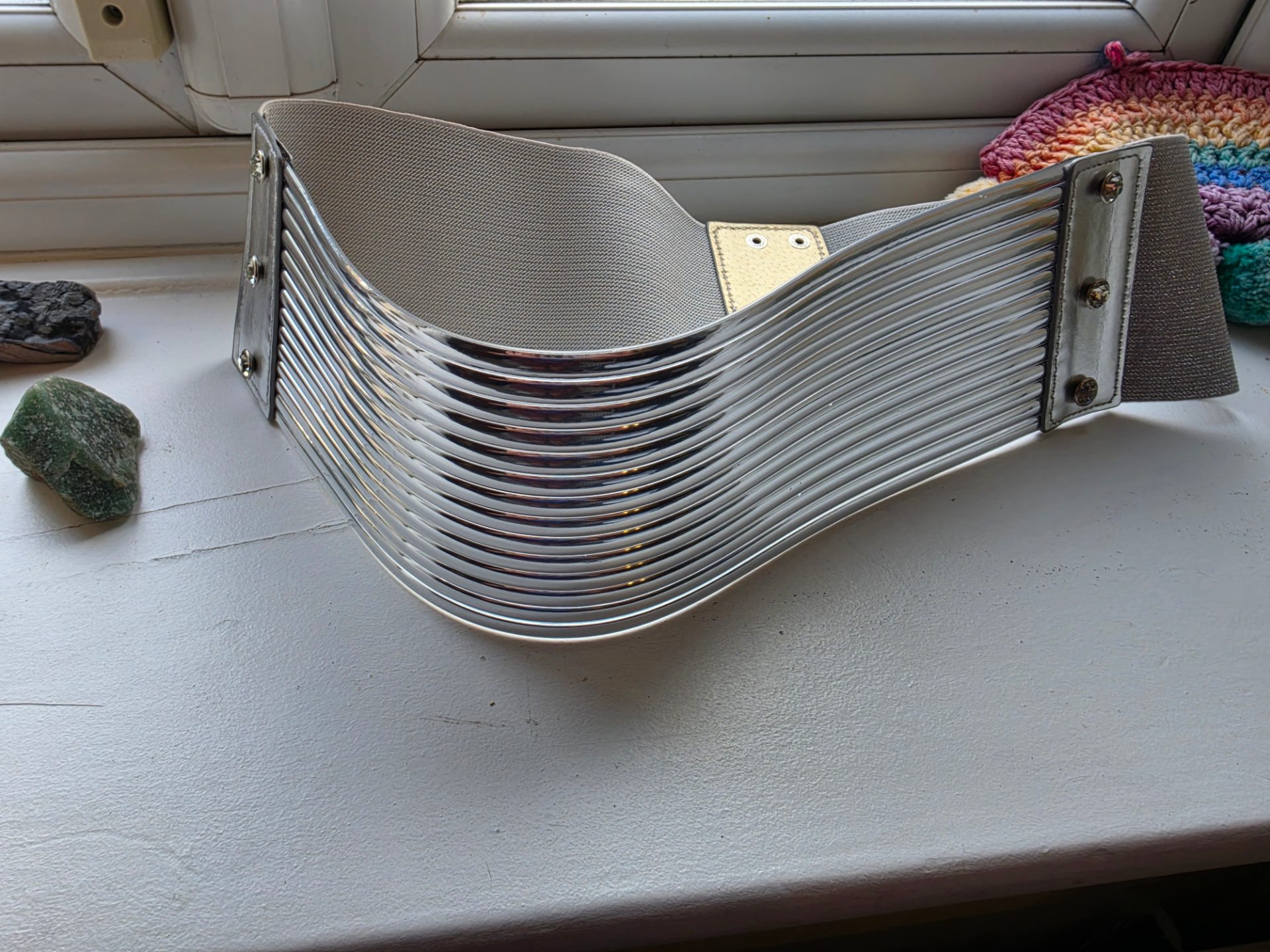 ✨ Silver Elasticated Statement Belt – Fits Up to Size 14
