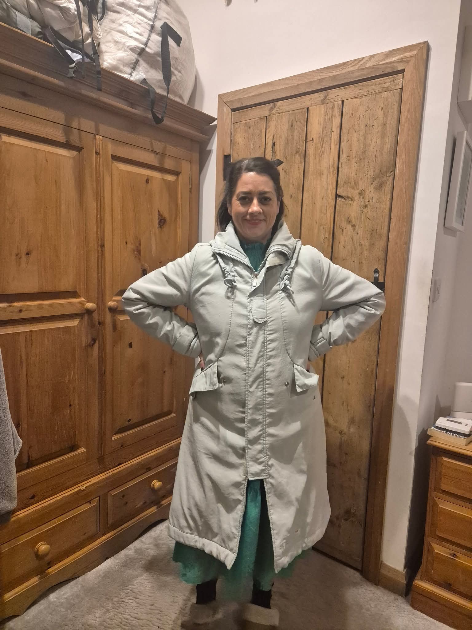 🤍 Vintage Diesel Long Winter Coat – Size L / UK 14 | Ibiza