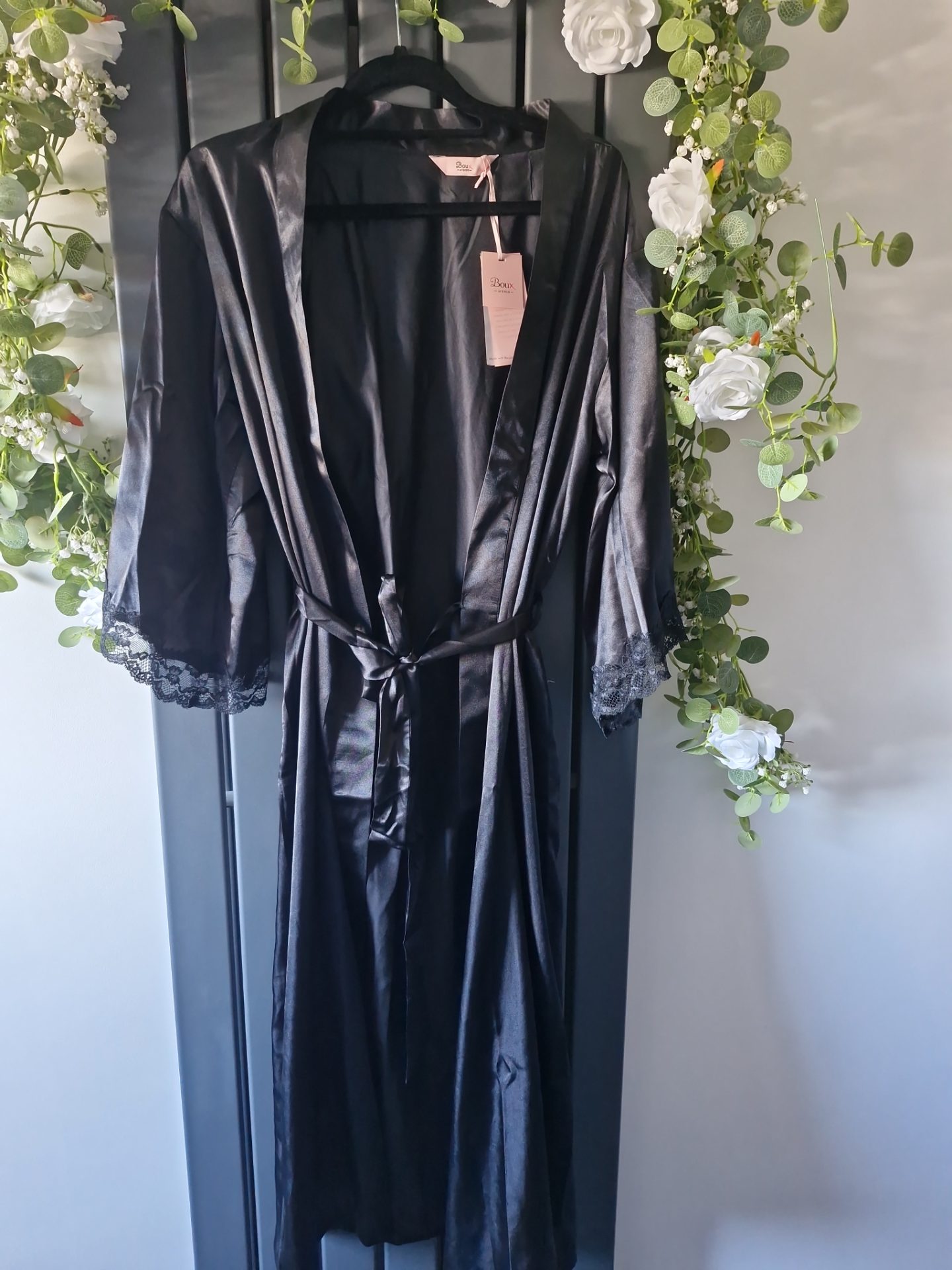 Boux avenue black satin robe