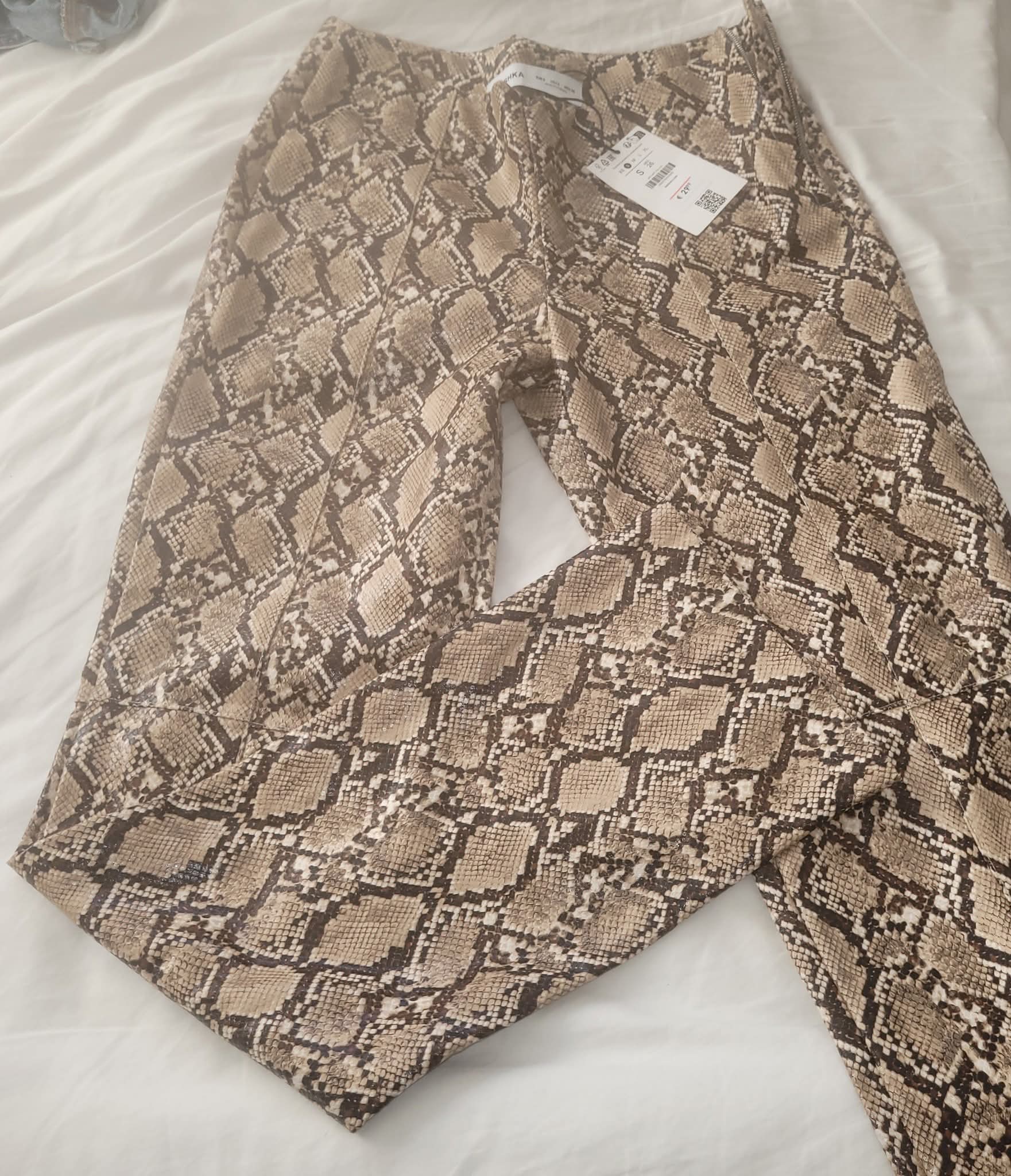 Bershka snake skin pleather trousers