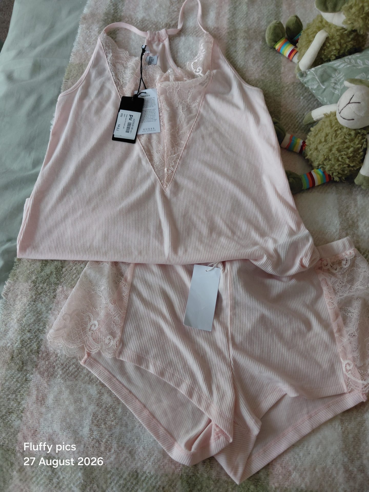 Guess baby pink shorts and top nightwear