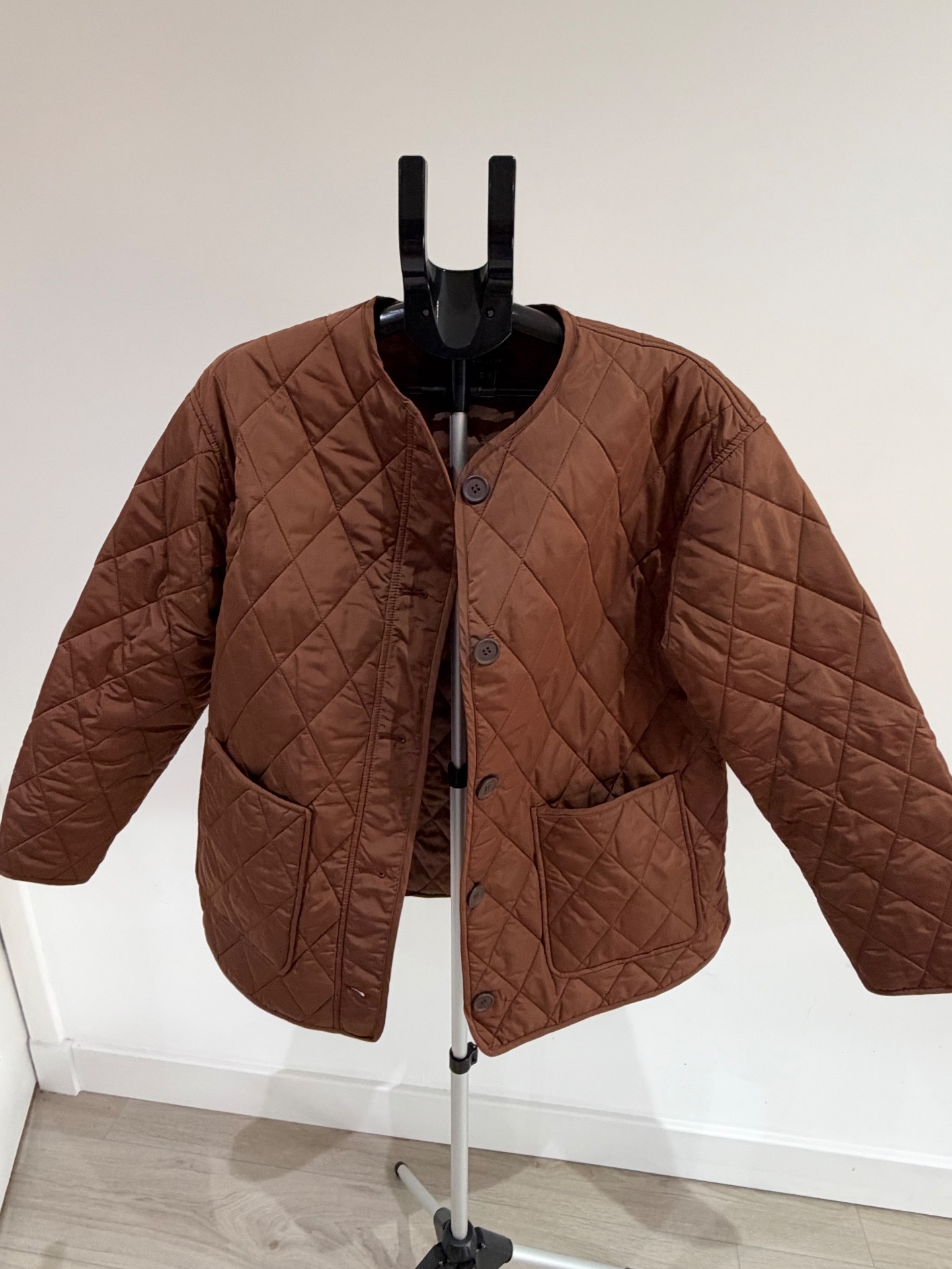 New Look Chocolate Brown Quilted Jacket – UK 12