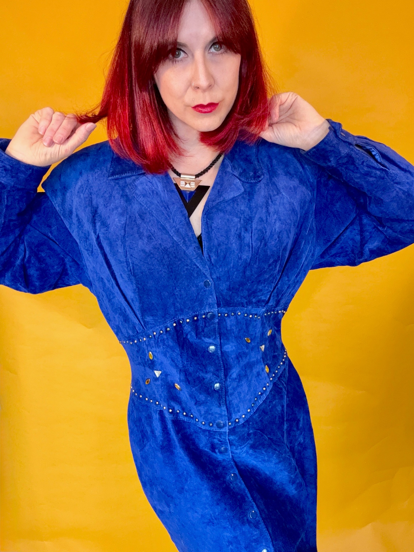 Vintage Positano Pelle Suede Dress
