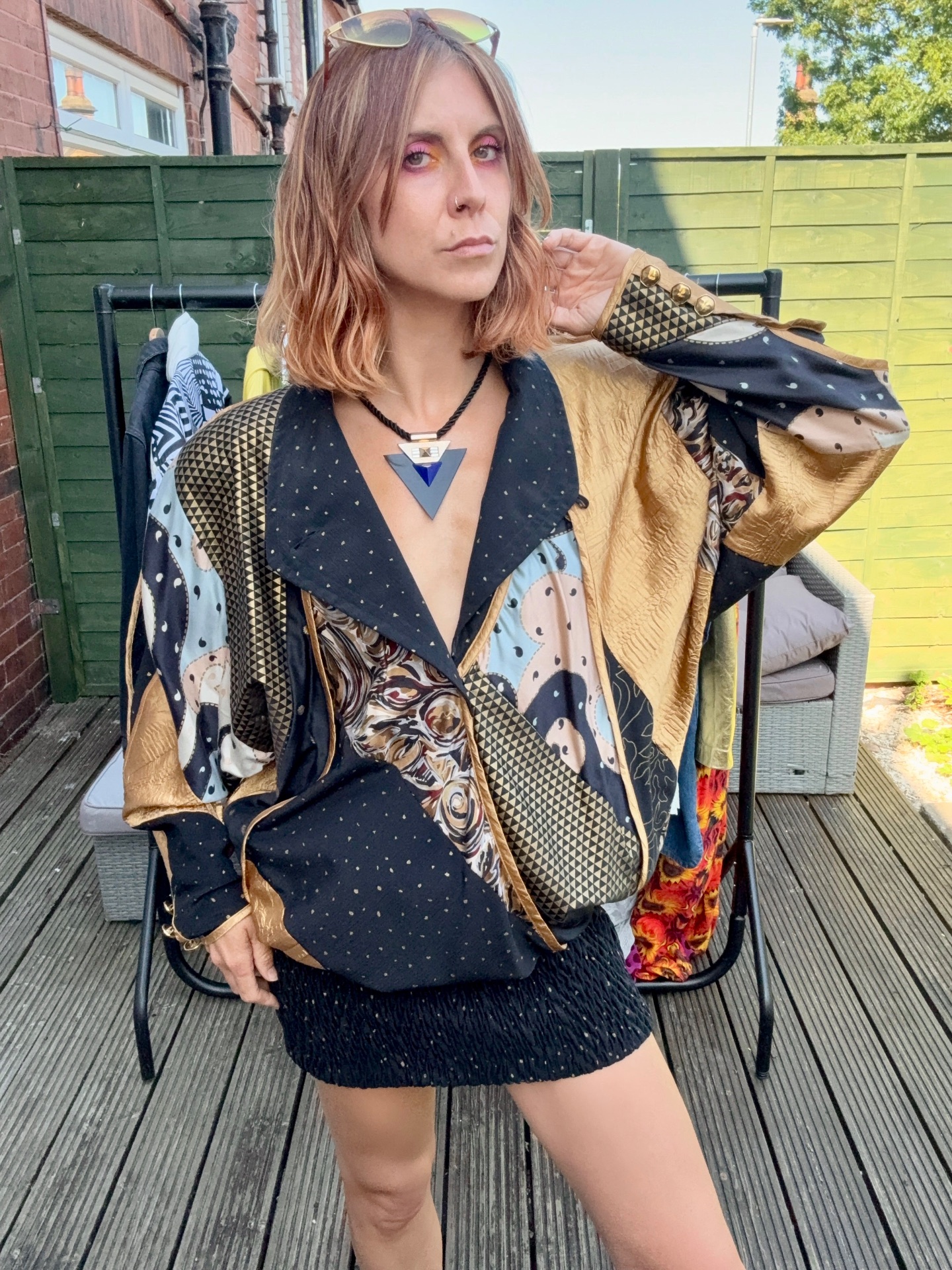 Vintage Black & Gold Caché Dress