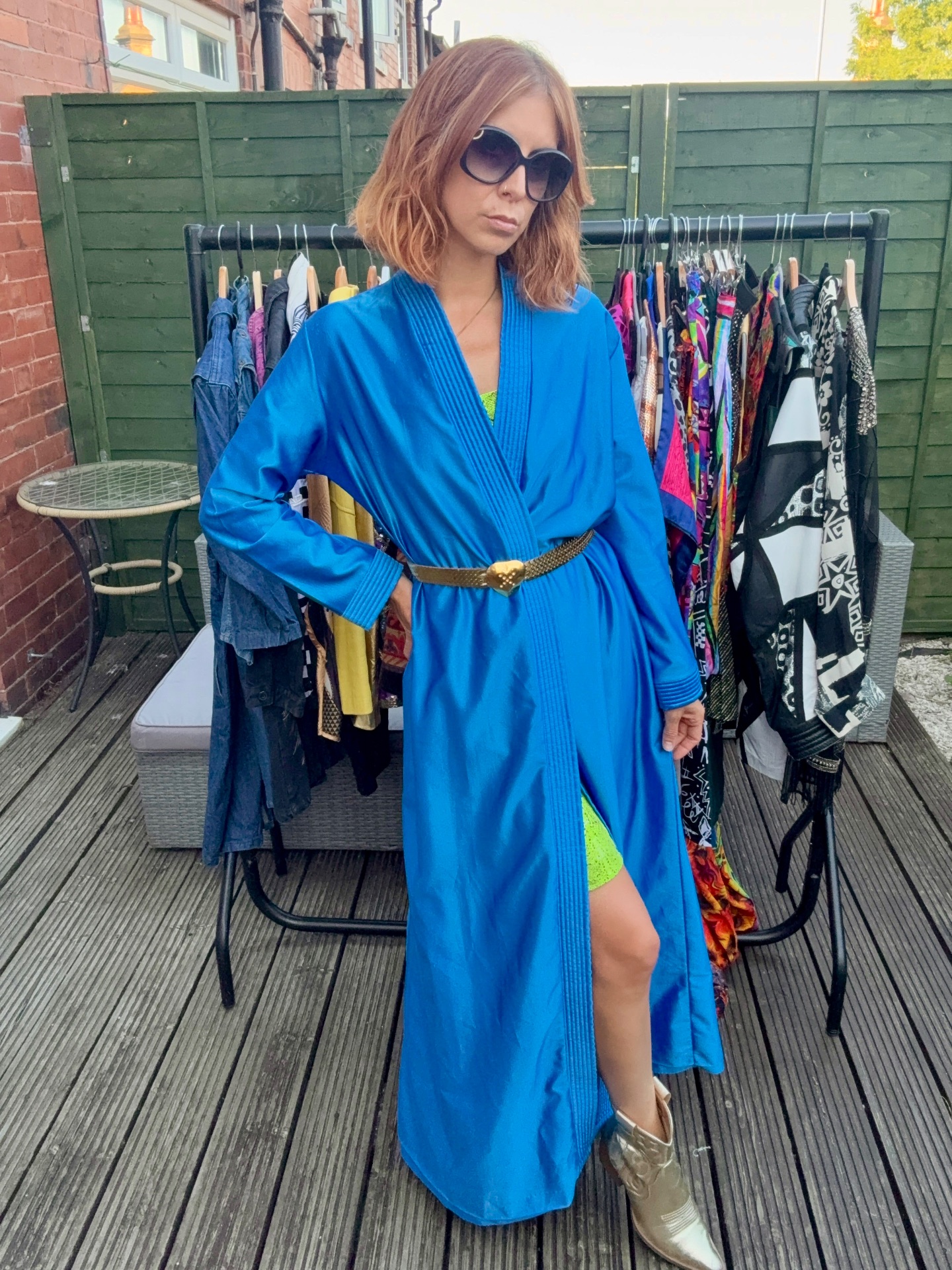 Vintage Cobalt Blue Kimono