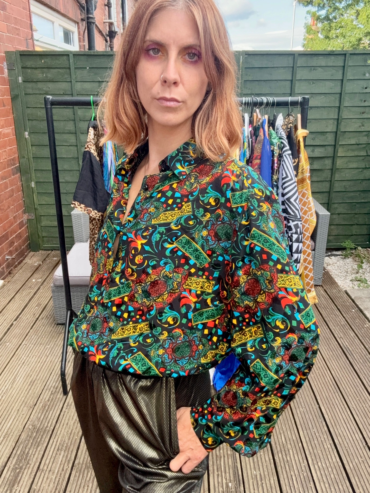 Vintage Colourful Silk Blouson