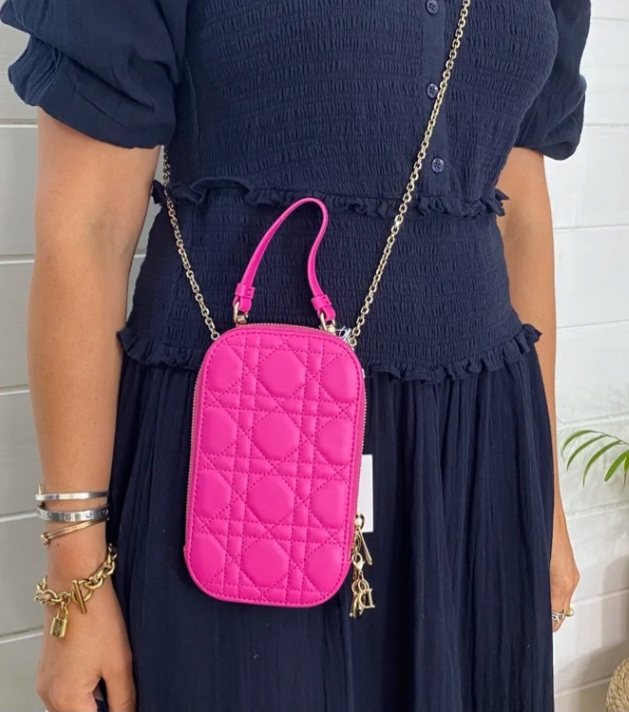 Dior hot pink phone pouch BNWT