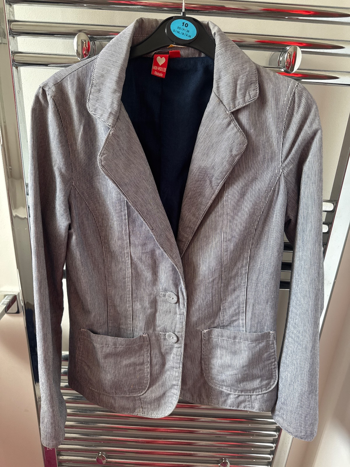 Blue and white stripped jacket