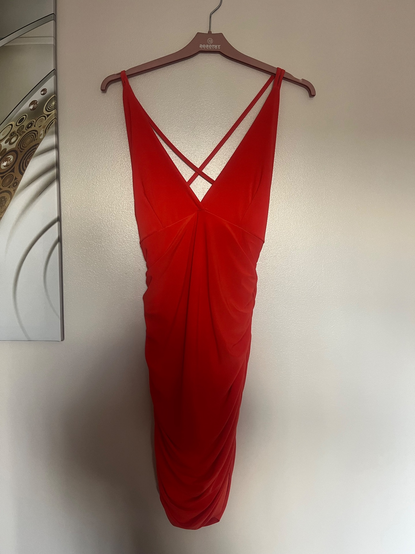 Deep orange body con dress