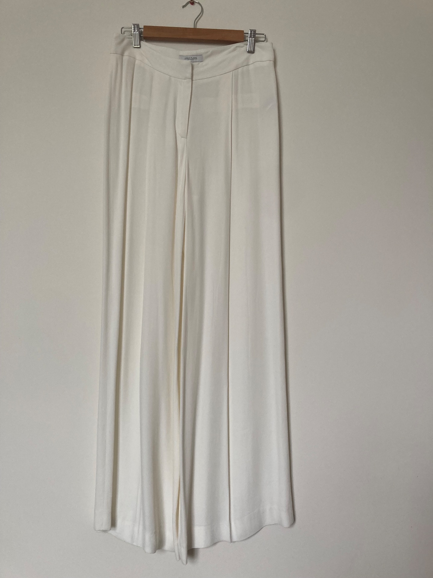 Great Plains (French Connection) Ecru Wide Leg Trousers Size 10