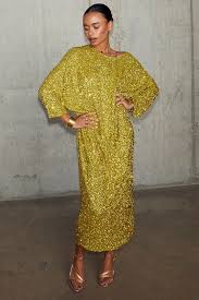 Never fully dressed lime sequin jem dress