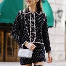 Zara Boucle sparkle suit medium