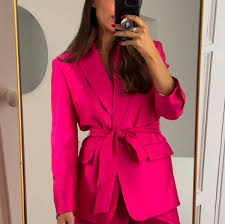 Zara hot pink blazer