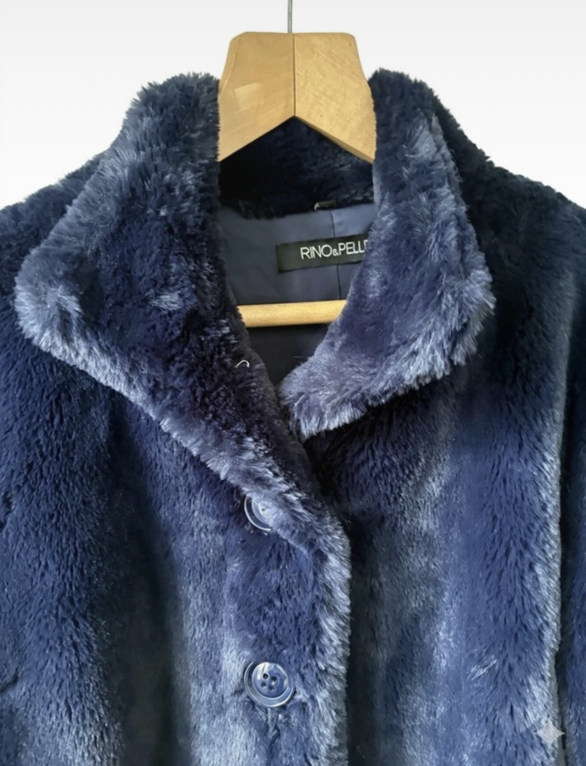 Lovely dark blue Rino &  Pelle faux fur jacket size 16/18