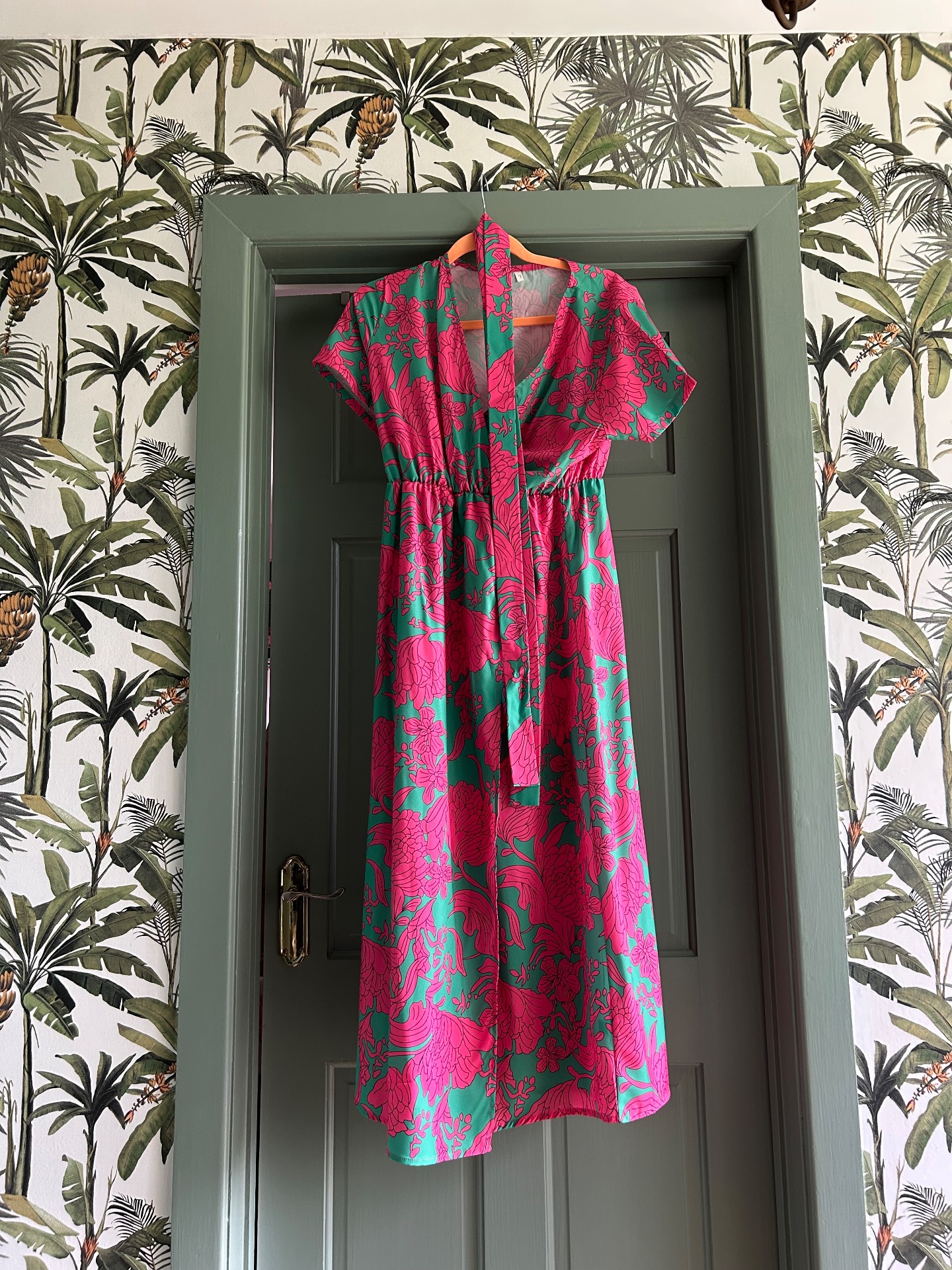 Pretty pink and green summer dress