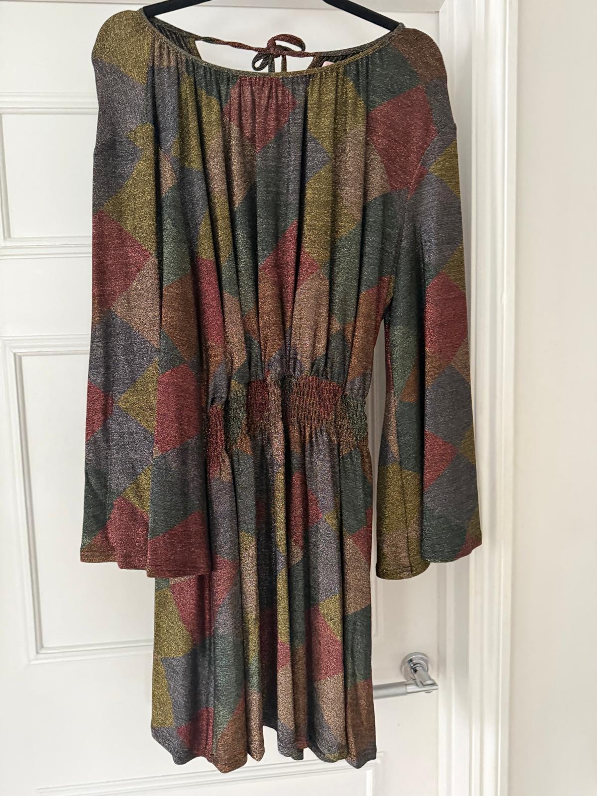 Traffic People multi lurex dress, size S
