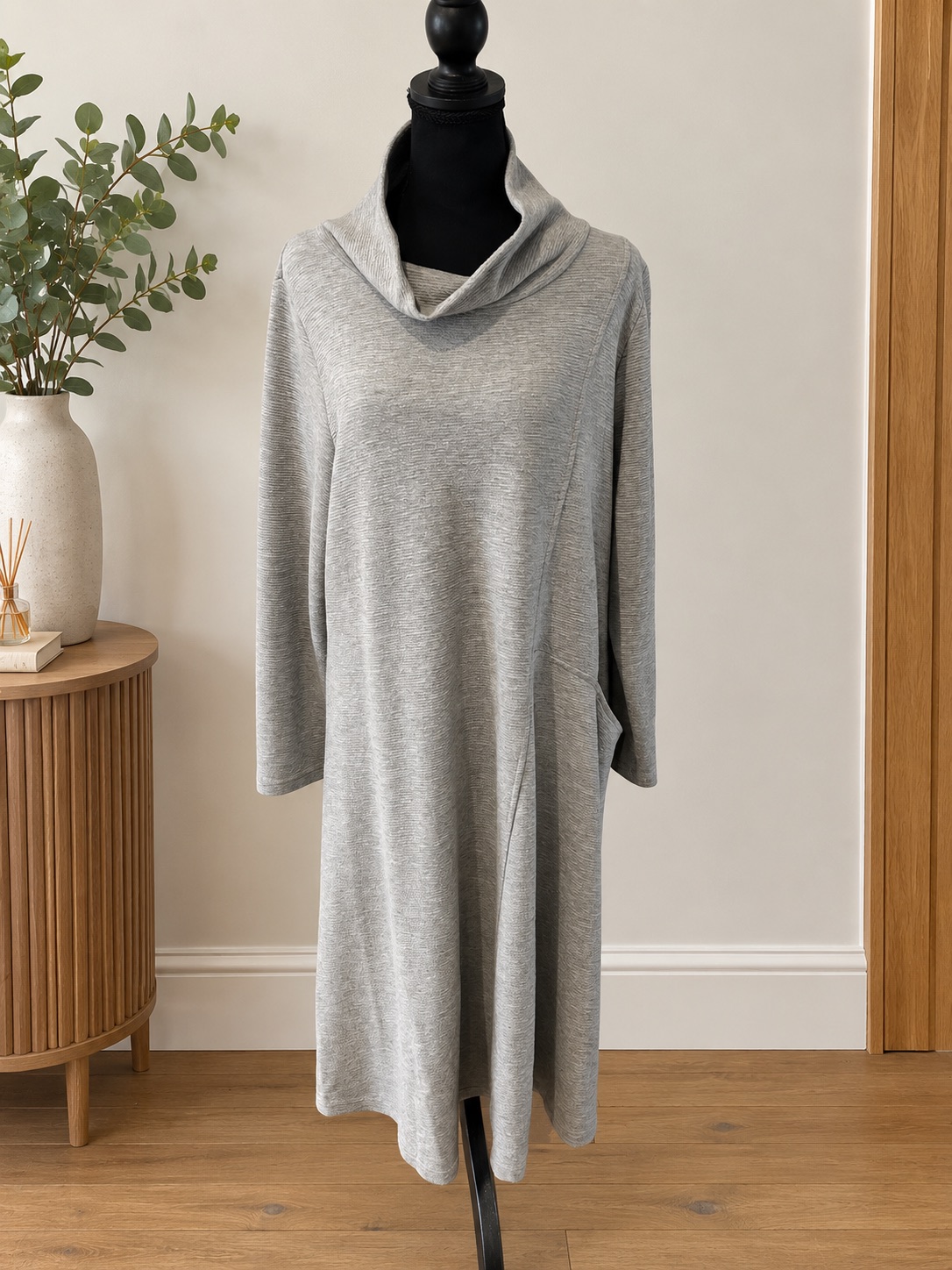 Sahara London Grey Cowl Neck Dress – Size 16–18