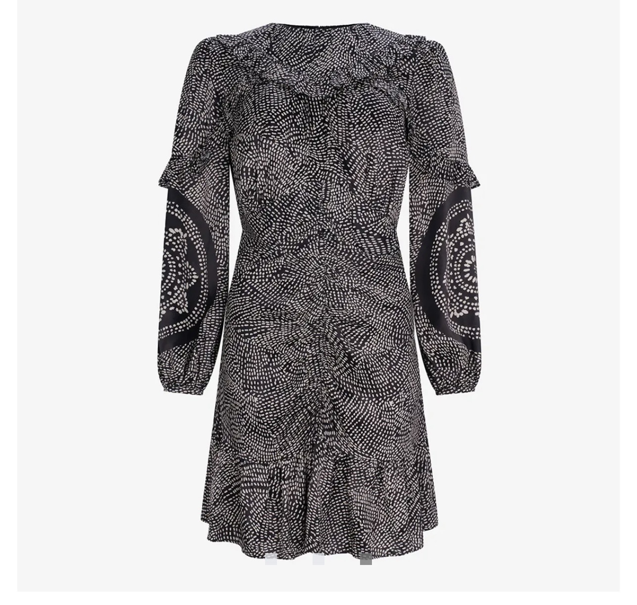 Mint velvet black ruffle dress, size 14
