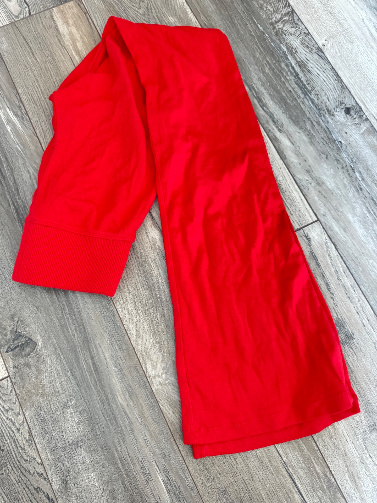 bershka red fold over flare Leggings, Size XS