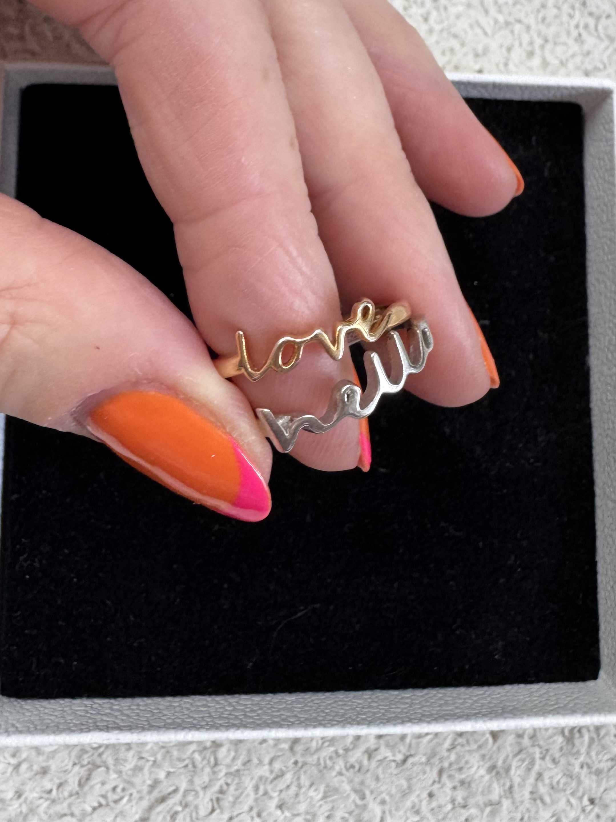 Fossil silver stacking rings