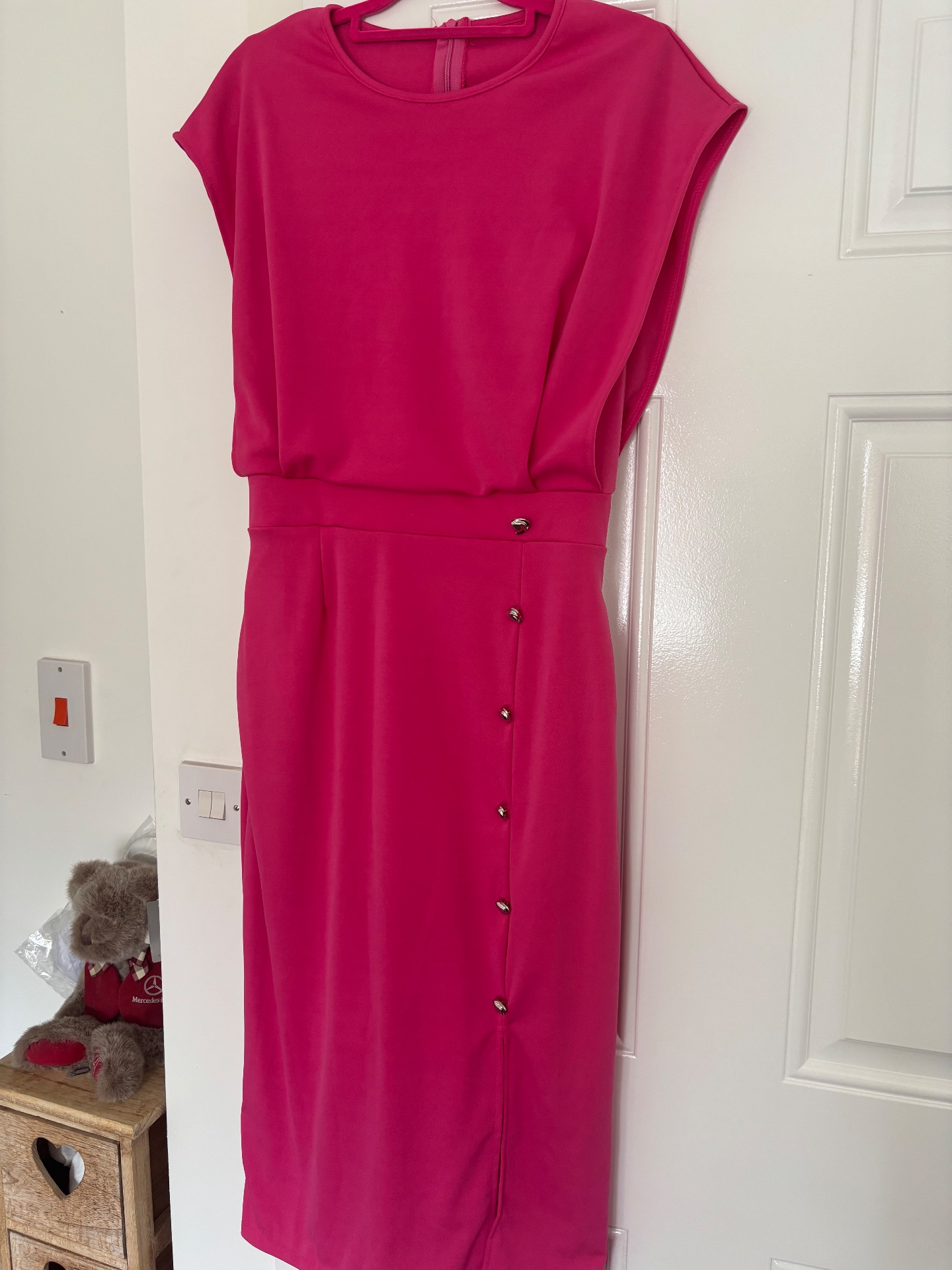 Hot Pink Midi Dress Size Medium up to a 12