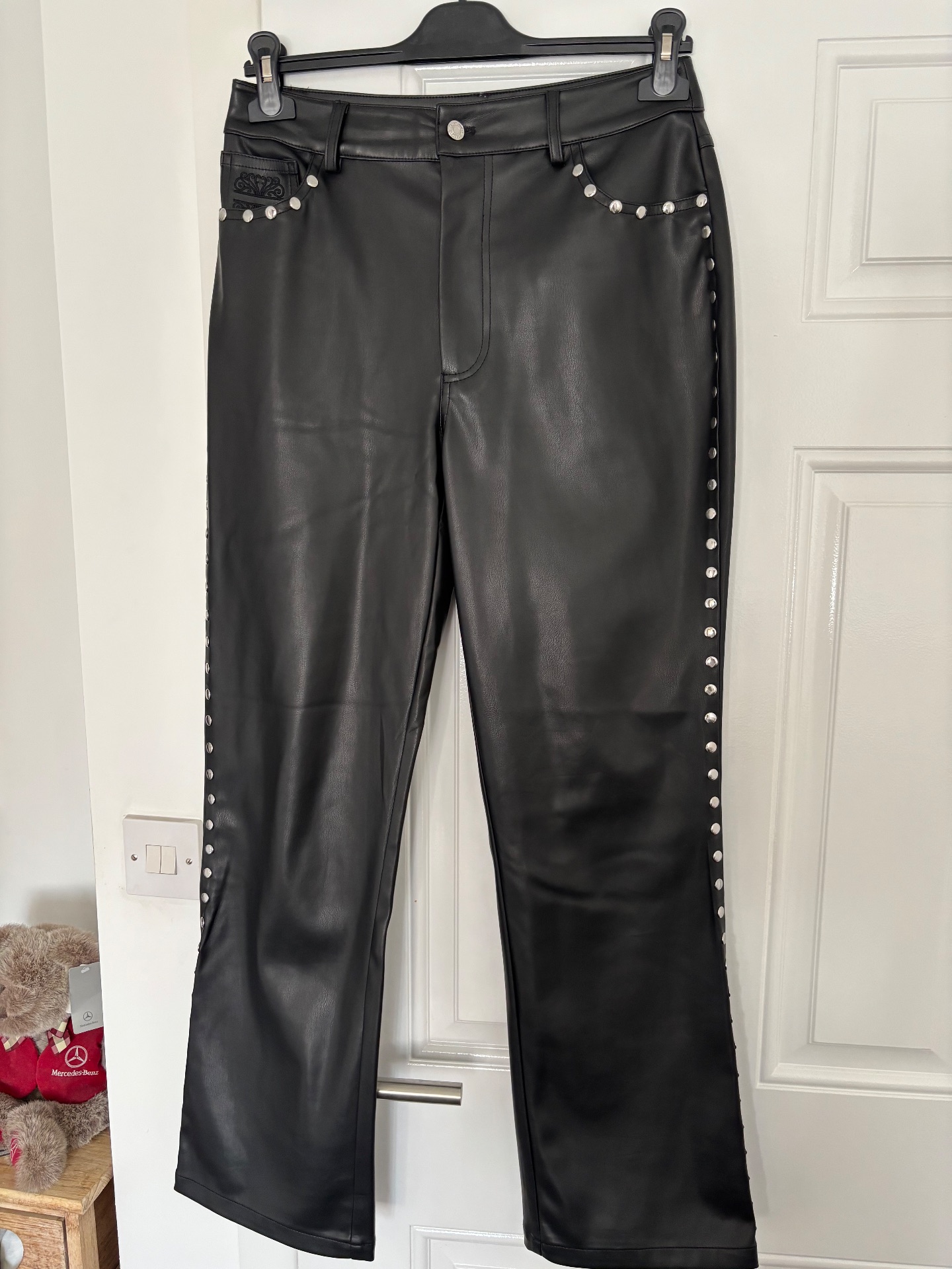 Never Fully Dressed PU Studded Trousers