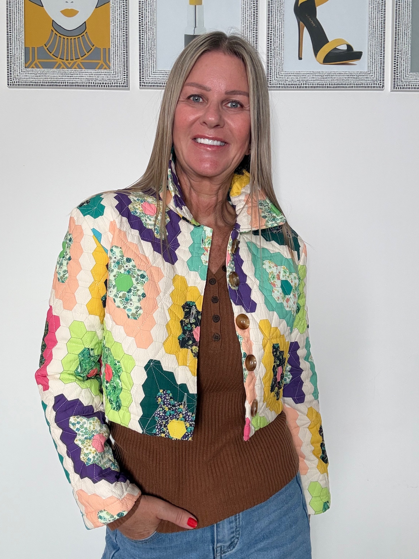 Patchwork effect jacket
