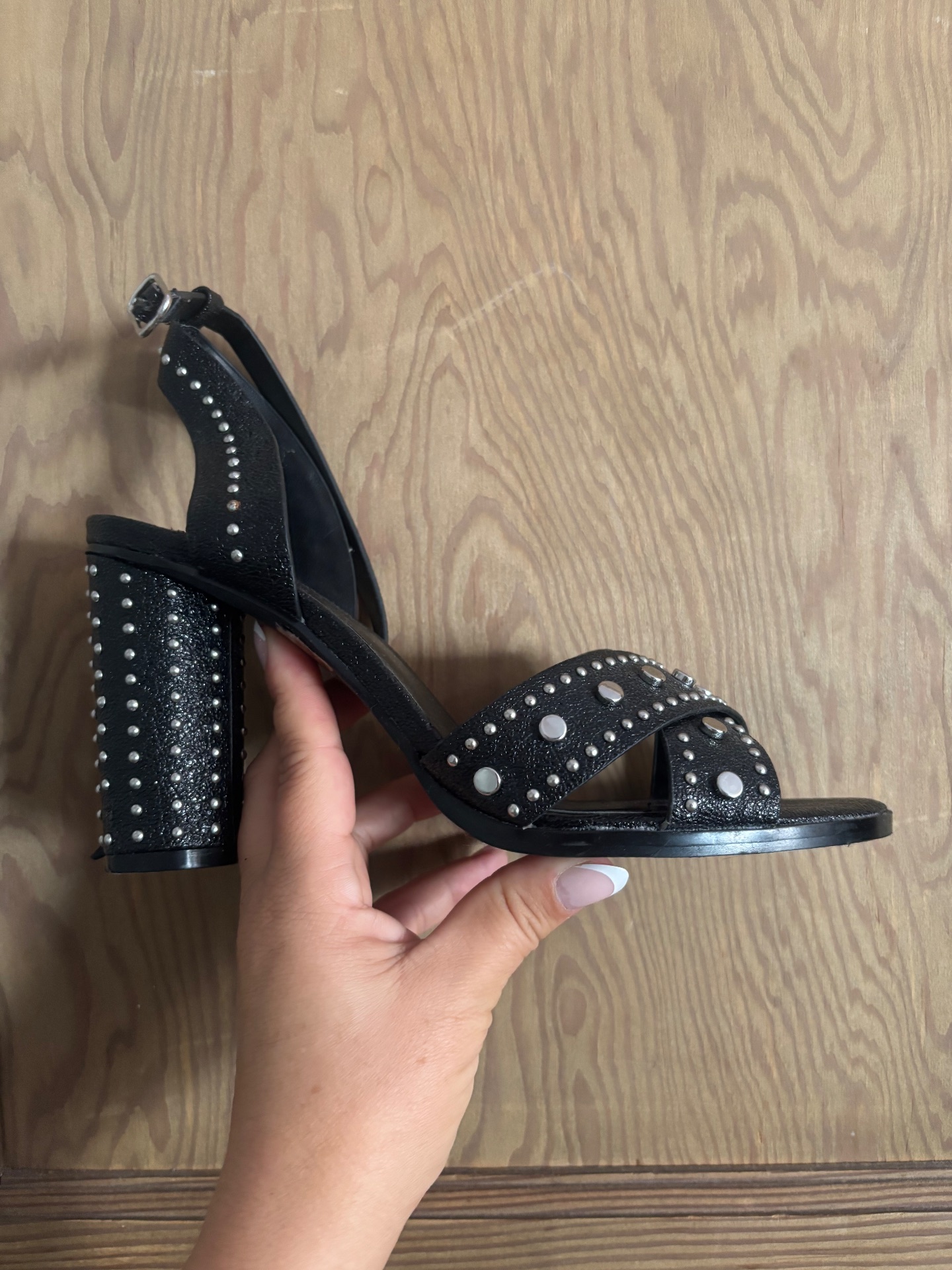 Faith faux leather studded heels