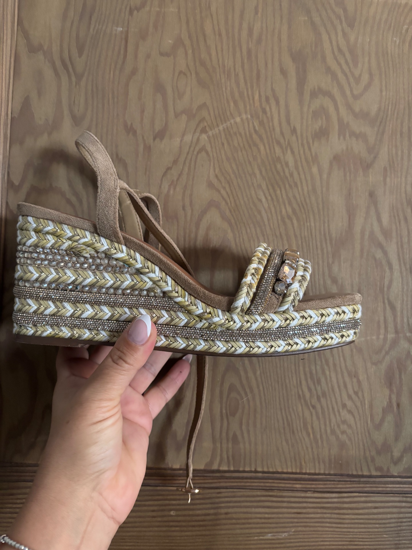 Jewelled wedge sandals