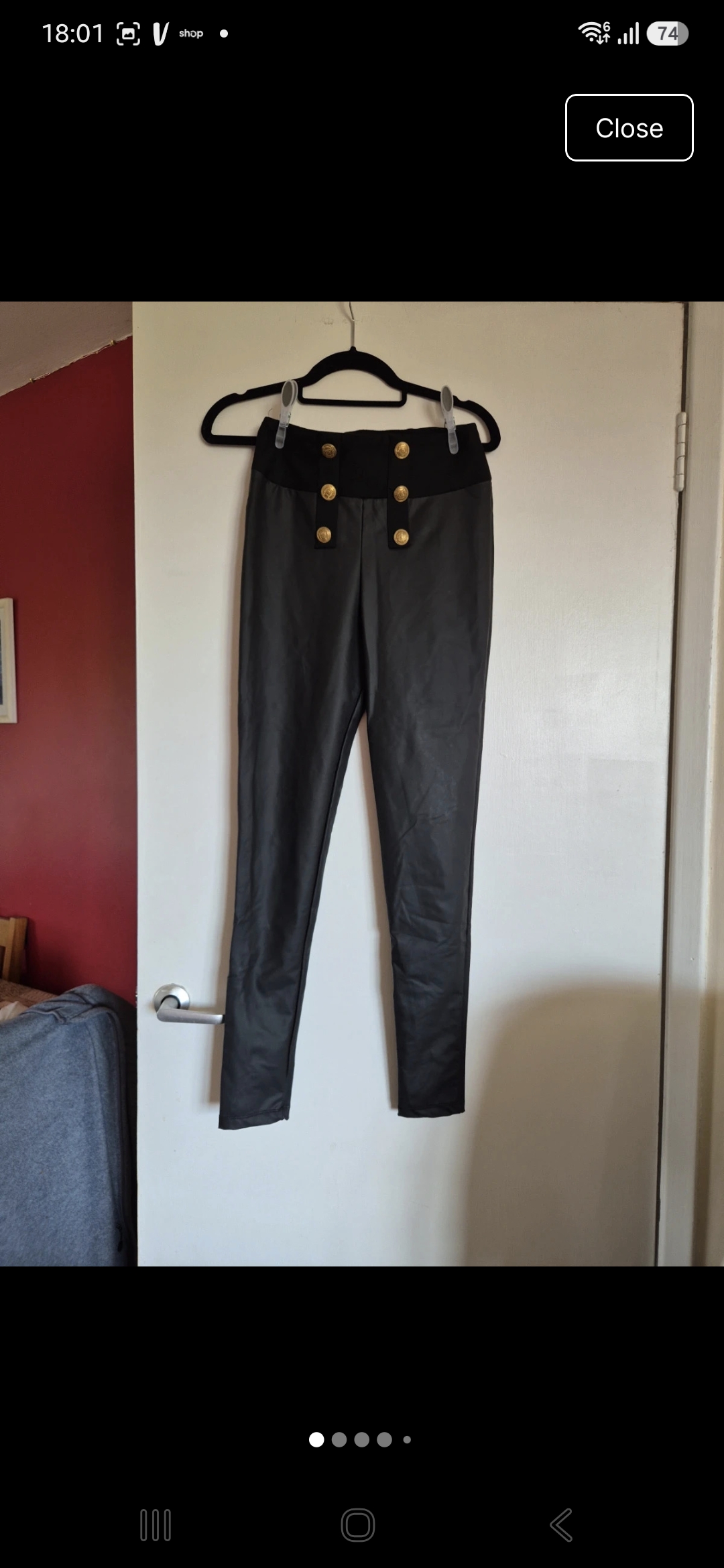 River Island Coated Utilitarian Leggings. Size 6