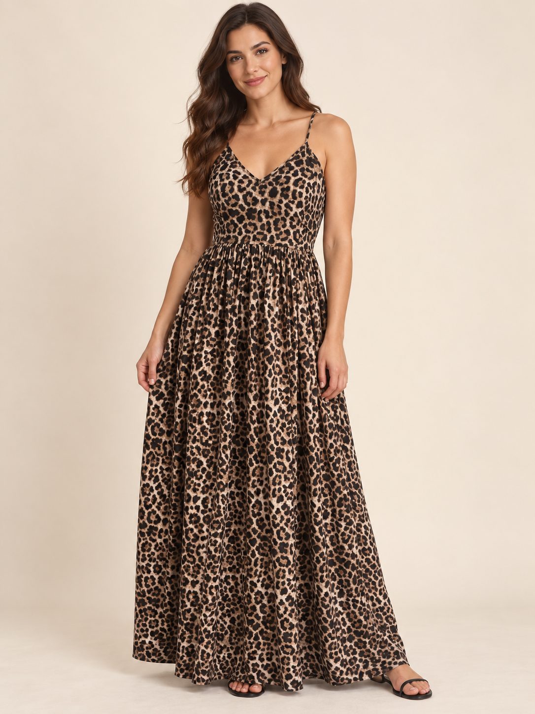 Leopard-print maxi dress