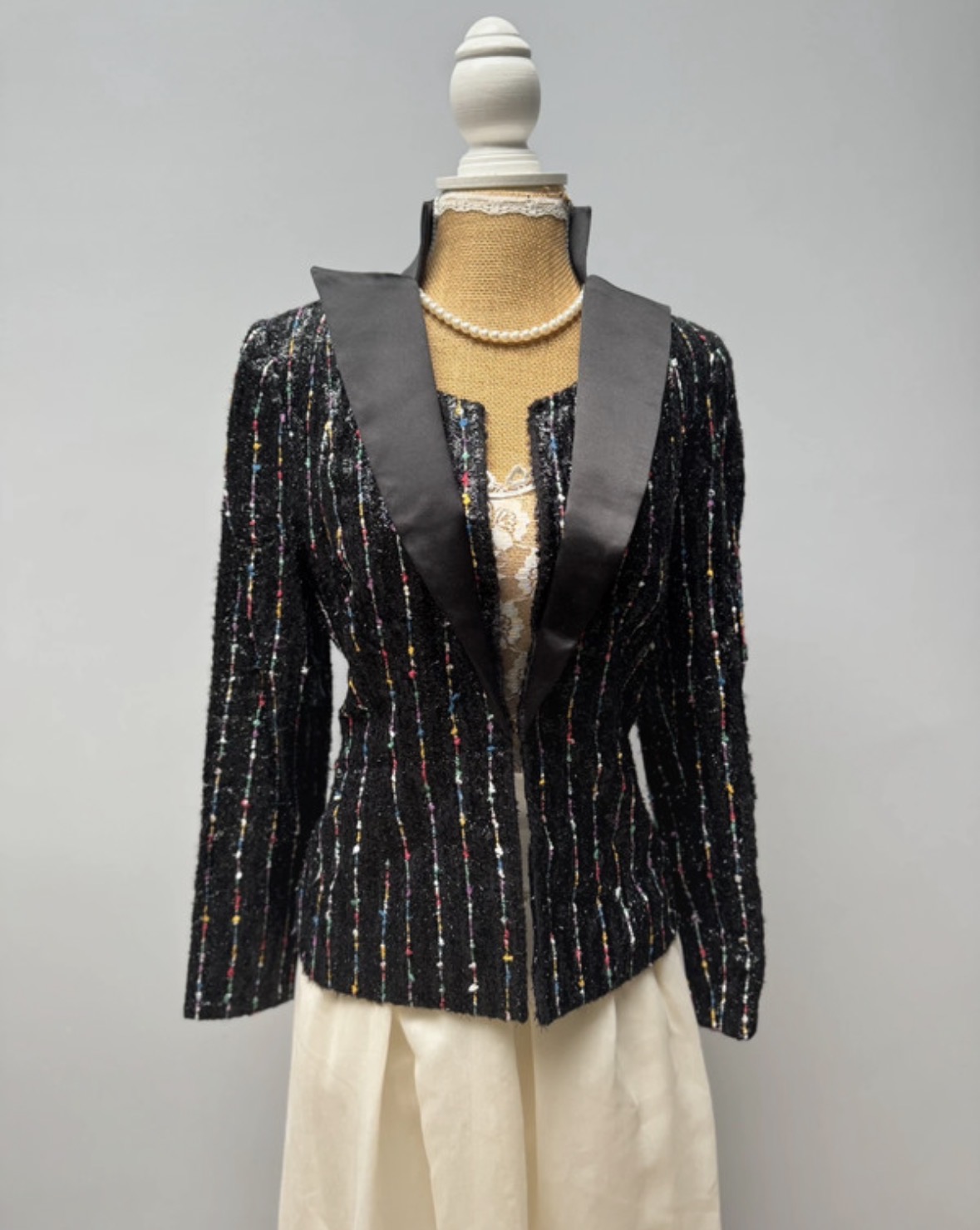 Vintage Rachel couture London Paris size S blazer black festival Party Halloween