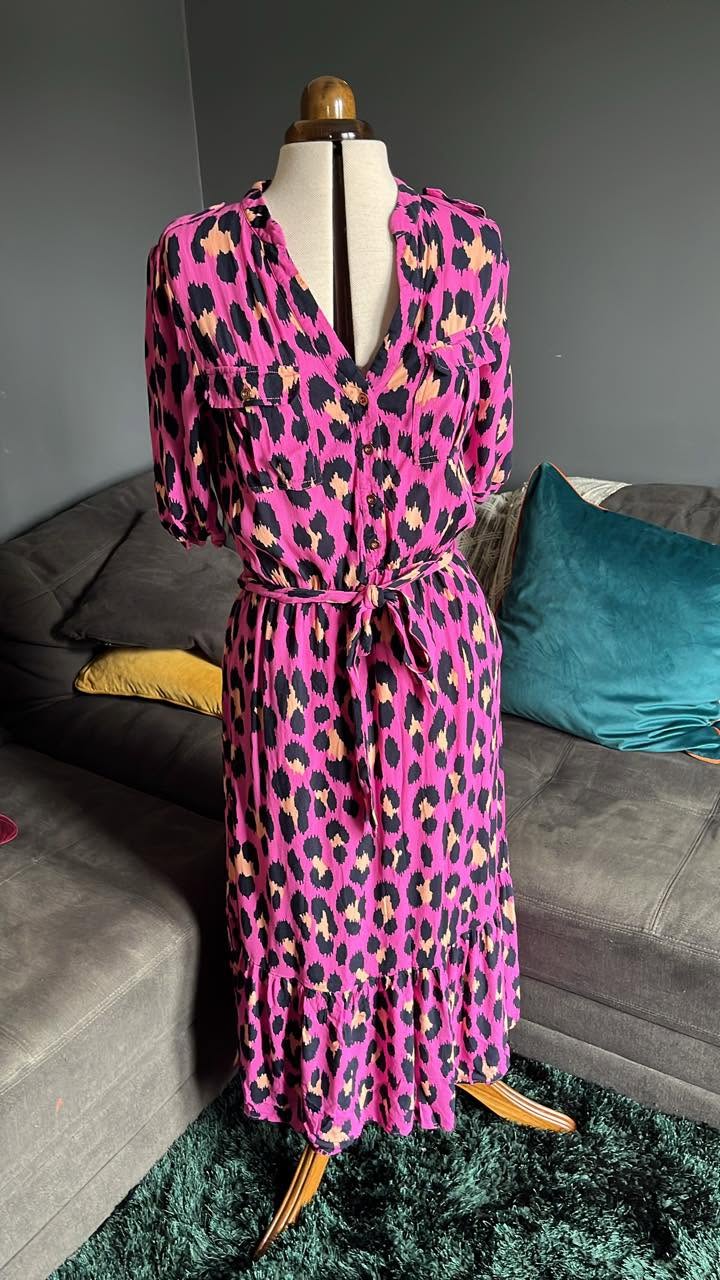 Bright shirt style dress