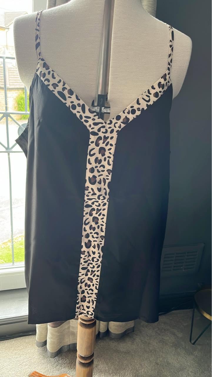 CupShe Black and Leopard Print Cami