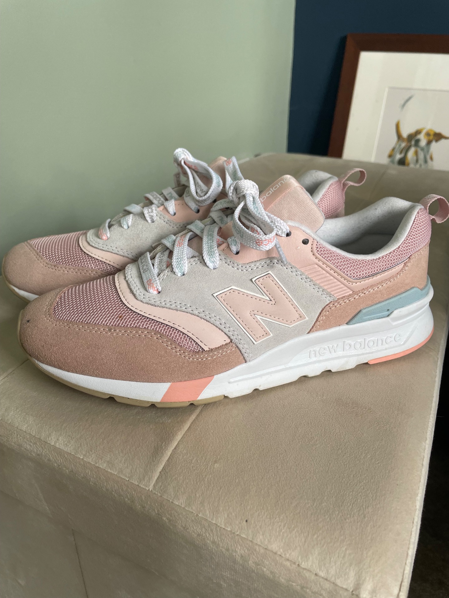New Balance Pink and White Trainers