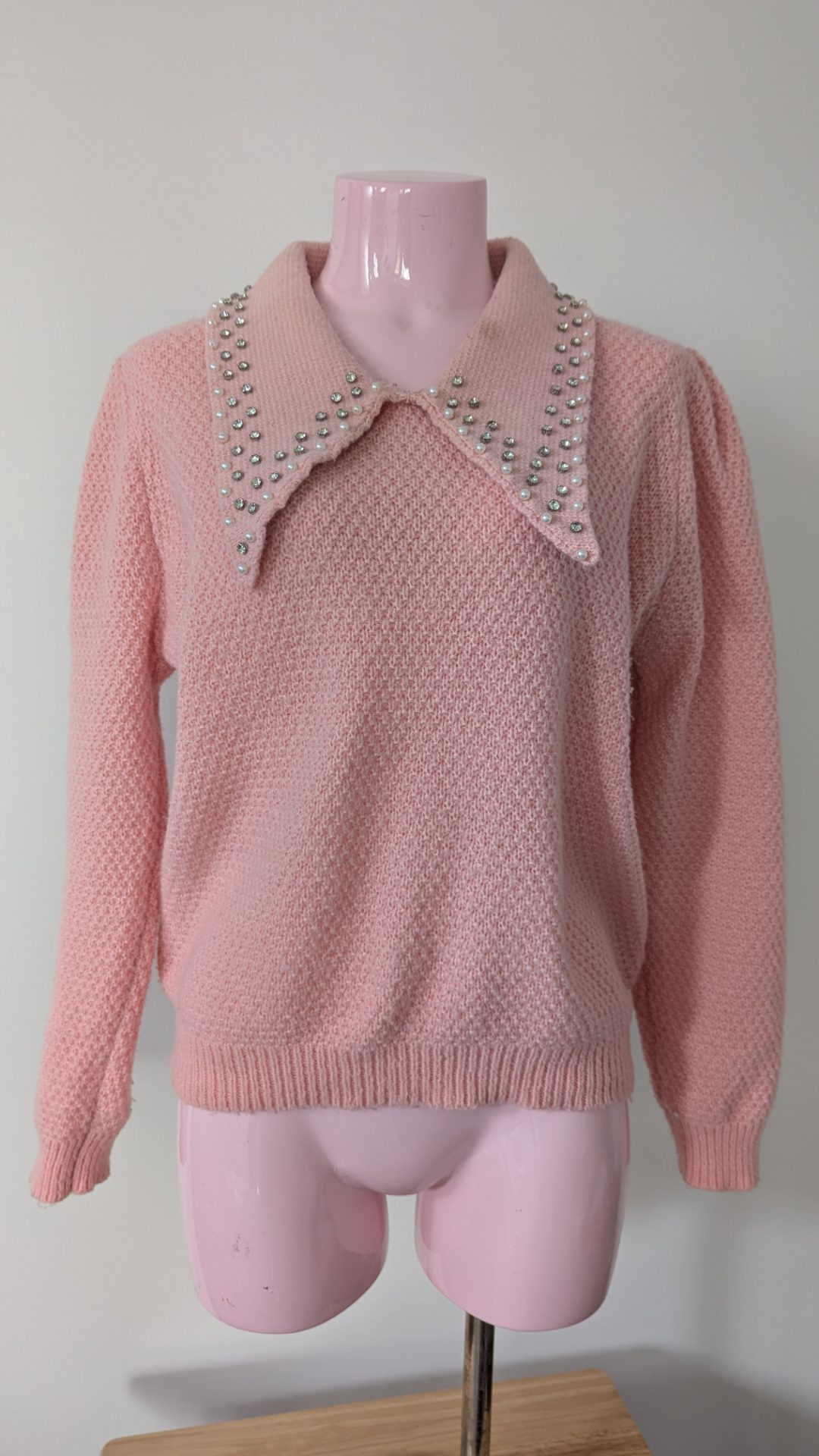 Wild Flower Pink Rhinestone and Pearl Jumper Size S/M
