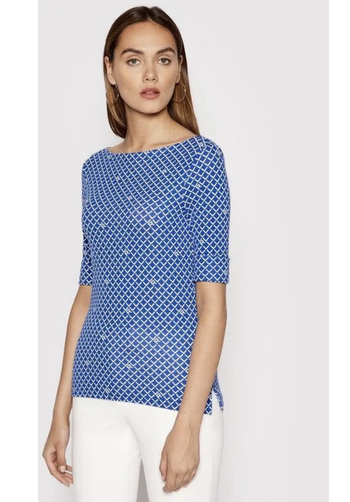 Lauren Ralph lauren blue print top size medium
