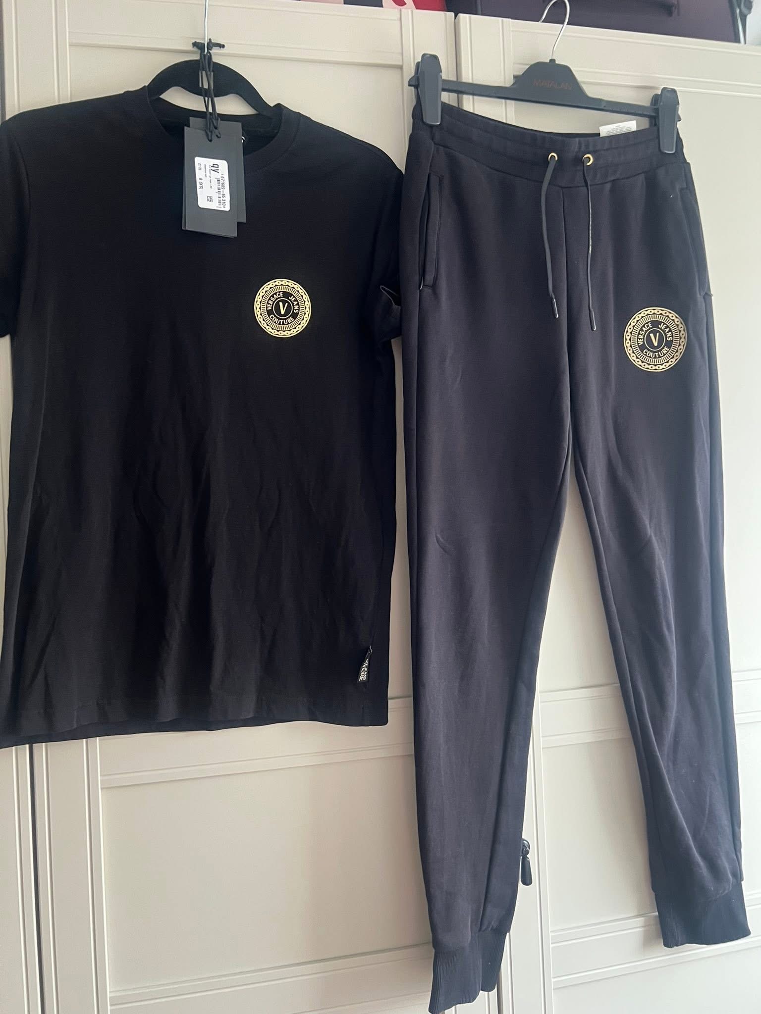 Versace black top and jogger set co ord size small/xs fits 12